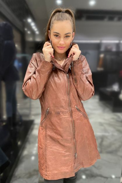 Women’s Long Black Leather Coat by TLJ – Premium Lambskin