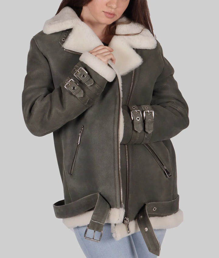 Vintage Style Women’s Leather Flight Jacket