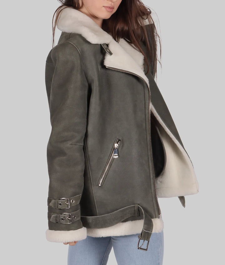 Vintage Style Women’s Leather Flight Jacket