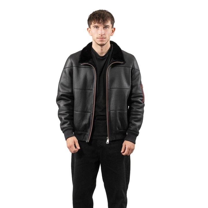 Men seeking a stylish, warm, and luxurious leather jacket.