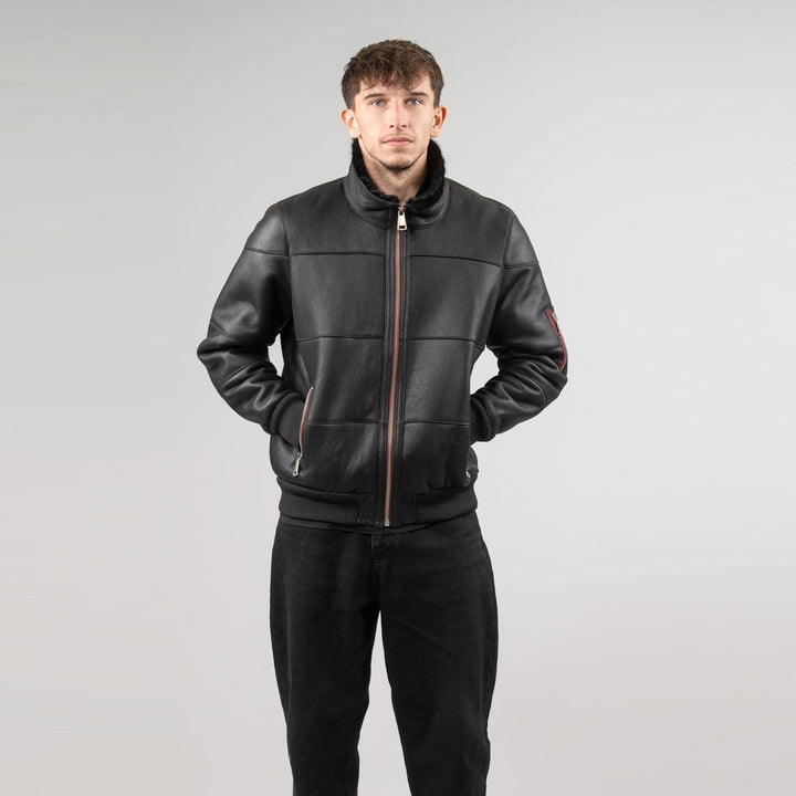 Men seeking a stylish, warm, and luxurious leather jacket.