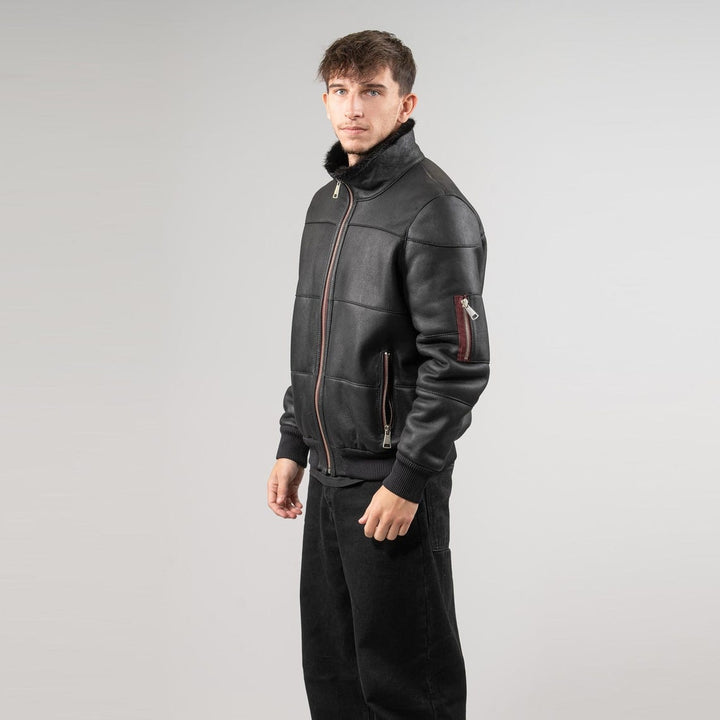 Men seeking a stylish, warm, and luxurious leather jacket.