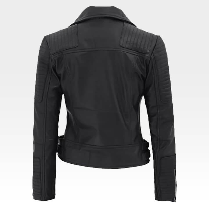 Women’s Black Biker Leather Jacket | Timeless Biker Style – TLJ