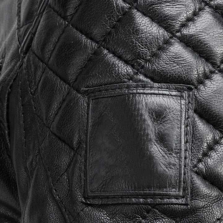 Men’s Black Cafe Racer Leather Jacket – Padded Design, Premium Lambskin | TLJ