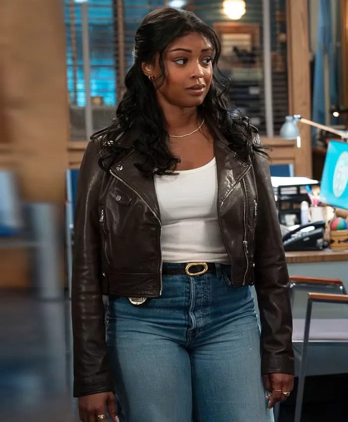 Javicia Leslie Brown Biker Leather Jacket 2025 – The Leather Jacksy