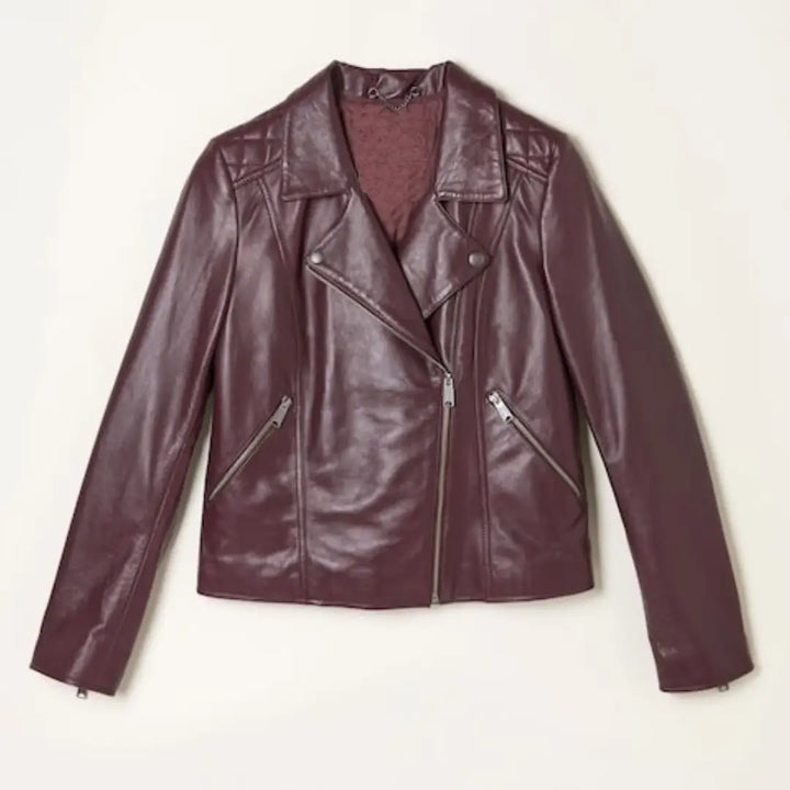 Stylish Women’s Quilted Leather Biker Jacket