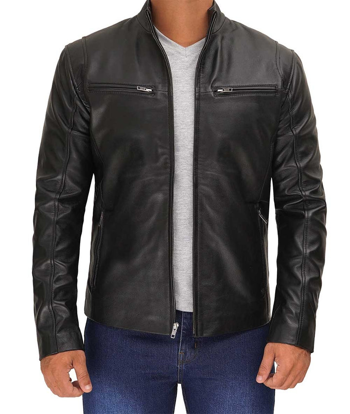 Lambskin Biker Style Jacket for Men