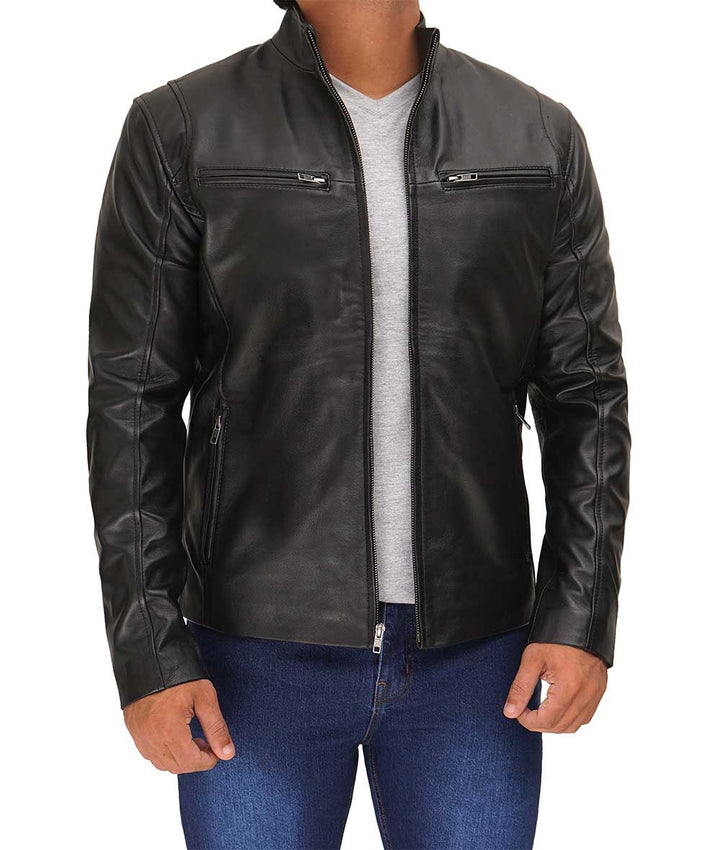 Lambskin Biker Style Jacket for Men