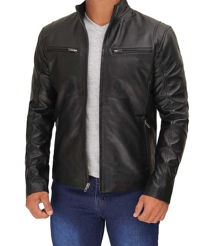 Lambskin Biker Style Jacket for Men