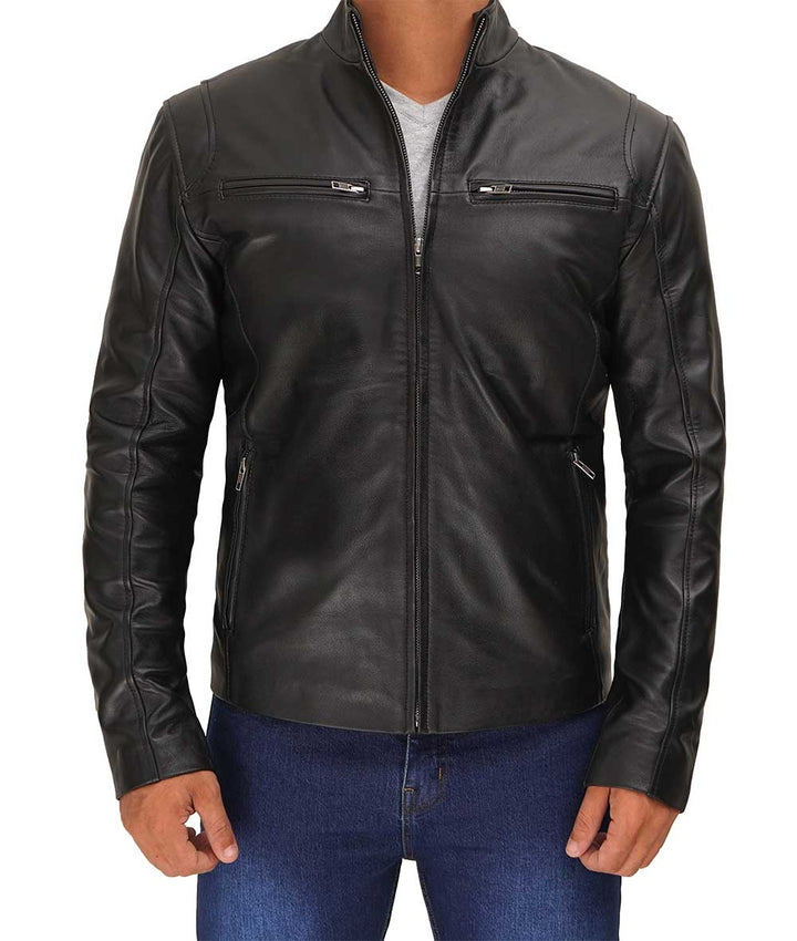 Lambskin Biker Style Jacket for Men