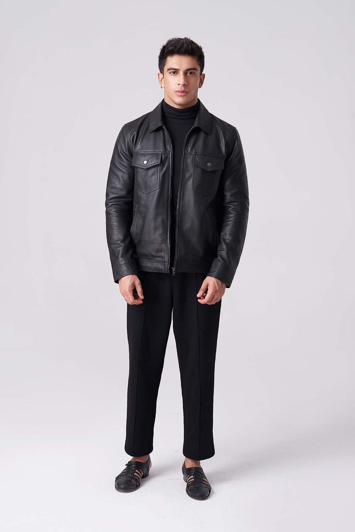 Men’s Shadow Luxe Black Leather Jacket