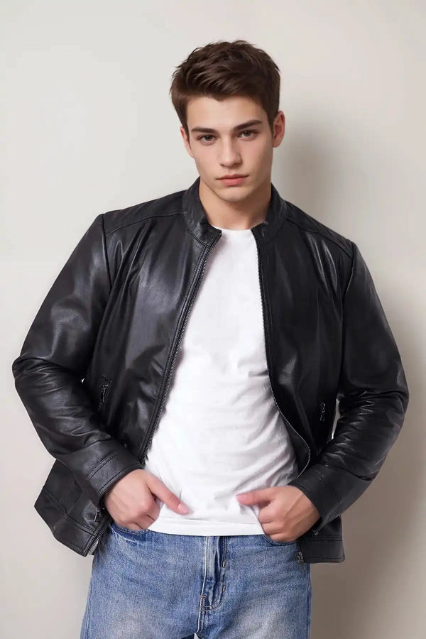 Men’s Club Night Classic Leather Jacket | Genuine Black Leather by TLJ