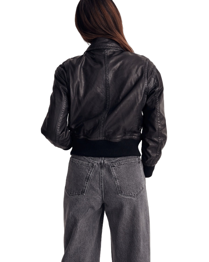 Cropped Leather Jacket Women’s Streetwear Style
