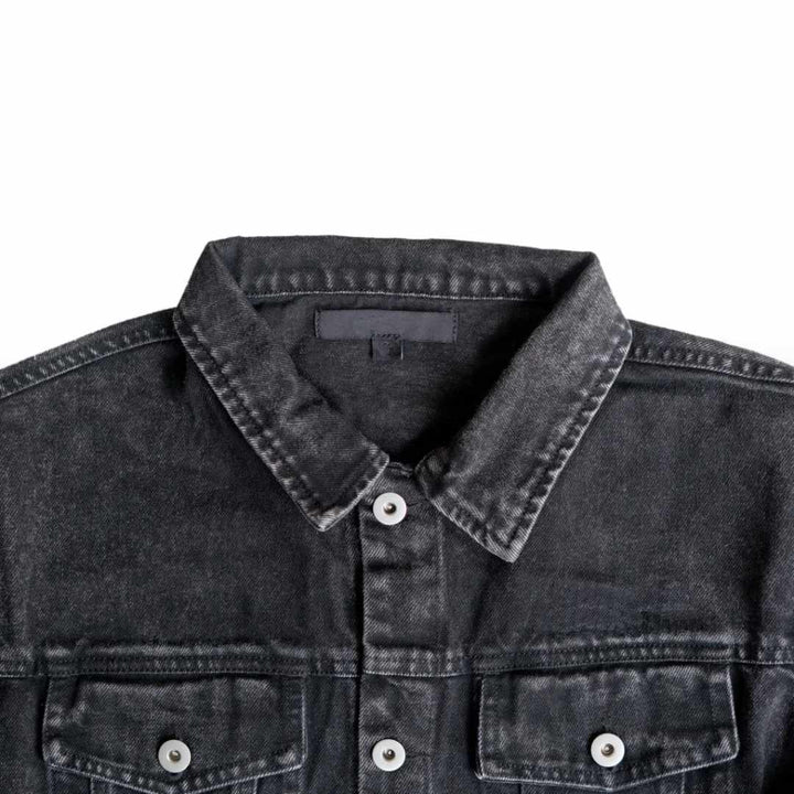 Vintage-inspired denim jacket in acid wash finish