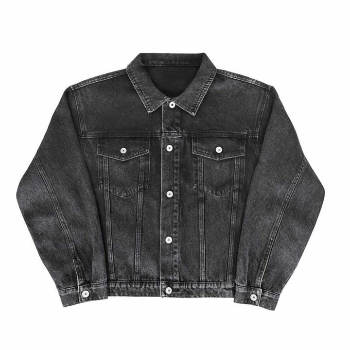 Vintage-inspired denim jacket in acid wash finish
