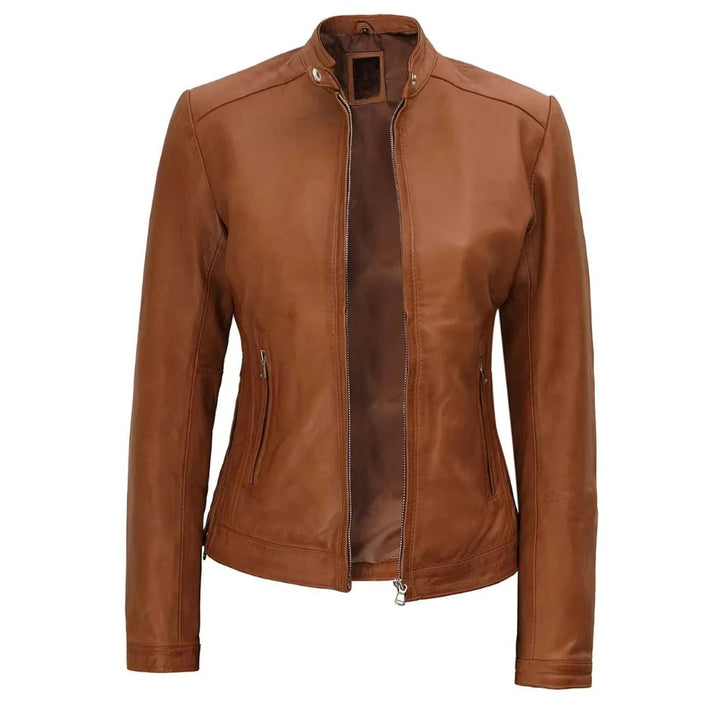 Women’s Brown Biker Leather Jacket