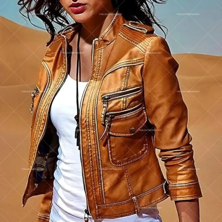 Handmade Women’s Brown Lambskin Leather Motorcycle Jacket – Biker Outerwear