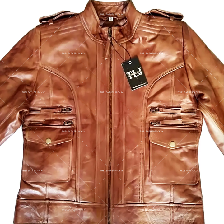 Handmade Women’s Brown Lambskin Leather Motorcycle Jacket – Biker Outerwear