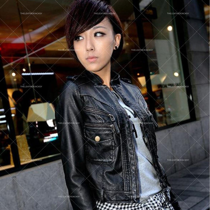 Handmade Women’s Black Lambskin Leather Motorcycle Jacket – Biker Outerwear