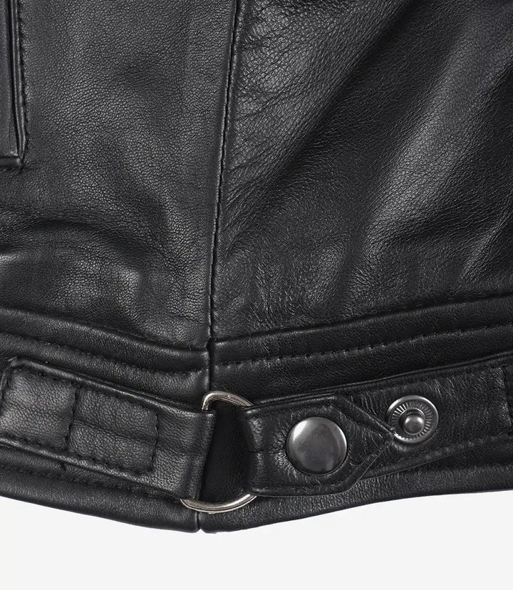 Women’s Black Quilted Café Racer Leather Jacket