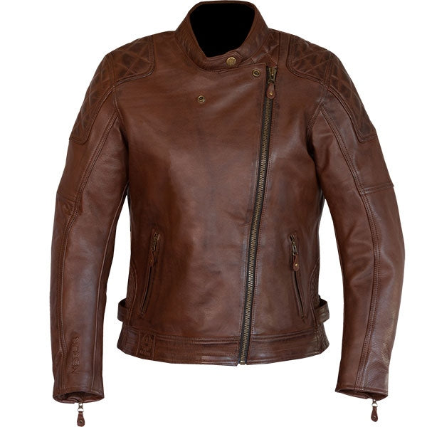 Women’s Brown Motorcycle Leather Jacket with Thermal Liner