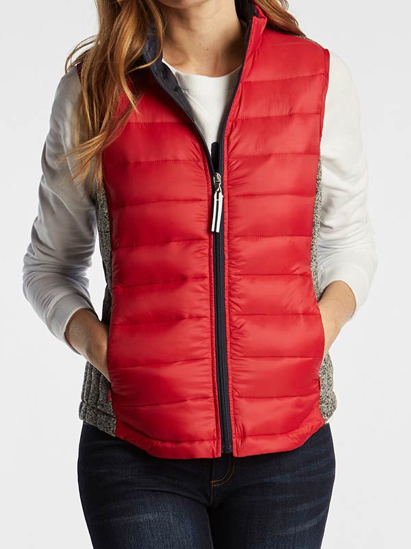 Women’s Red Puffer Vest | Lightweight Insulated Winterwear by TLJ